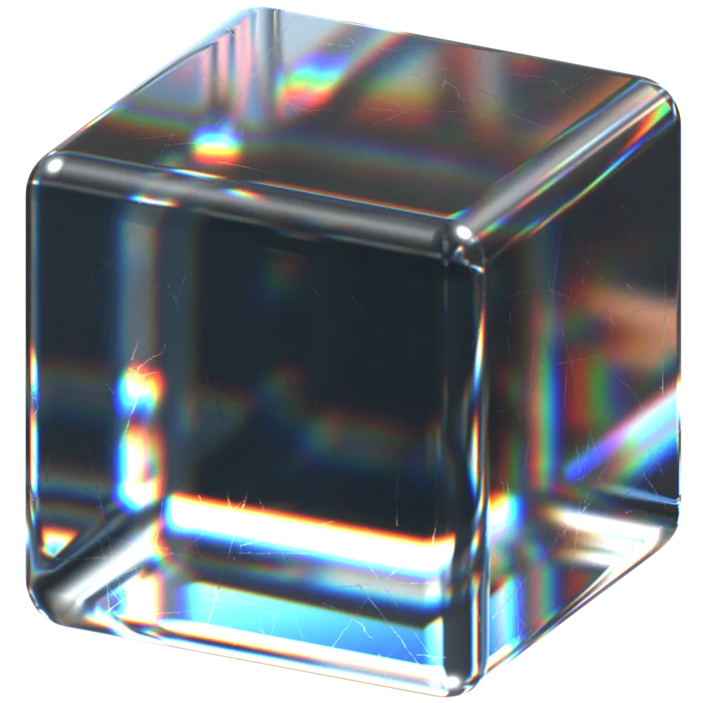 Glass crystal cube