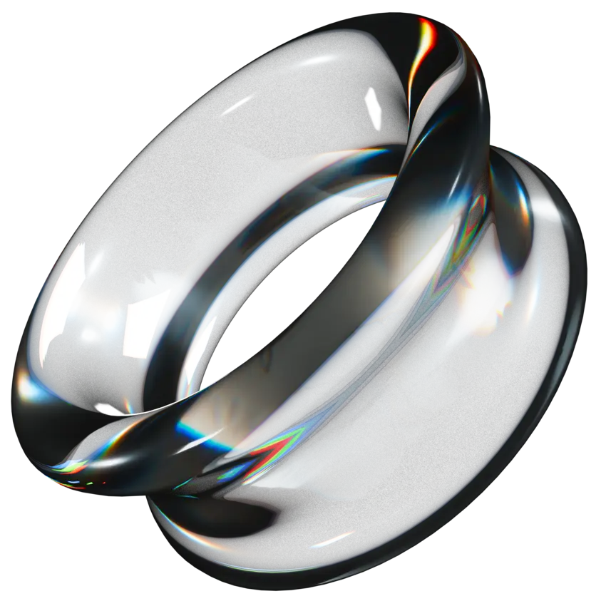 Glass Mobius ring